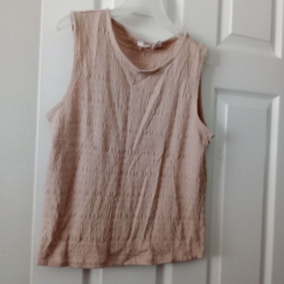 C&C California Women's Tan Textured Tank Top Casual Sleeveless Large - Picture 1 of 6